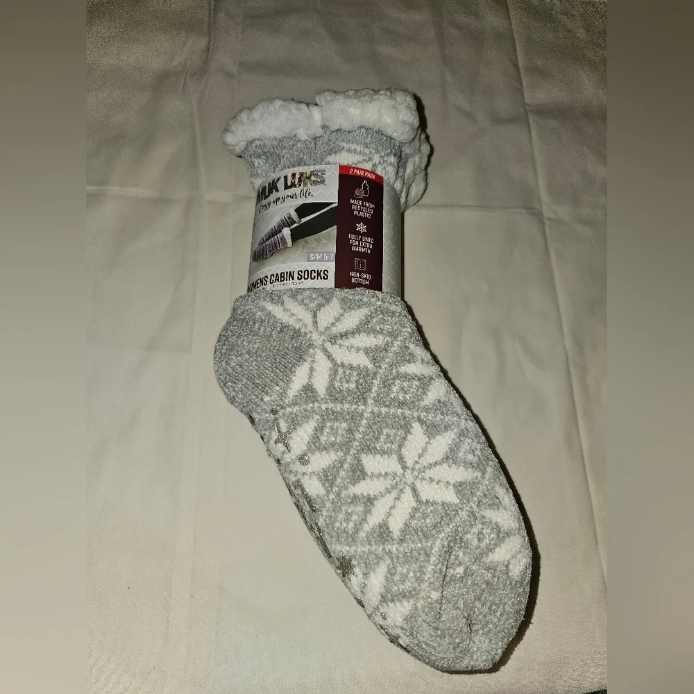 Muk Luks Womens Cabin Socks New 2 Pairs